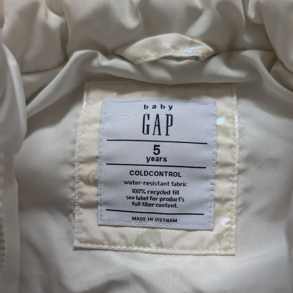 Gap White Iridescent Unicorn Vest size 5